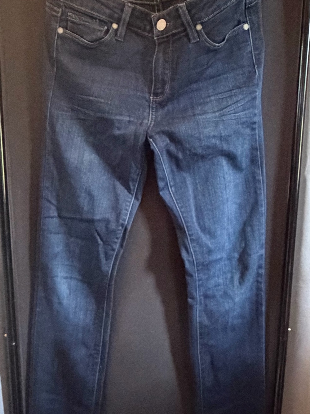 PAIGE Slim Straight Jeans in Dark Indigo Wash